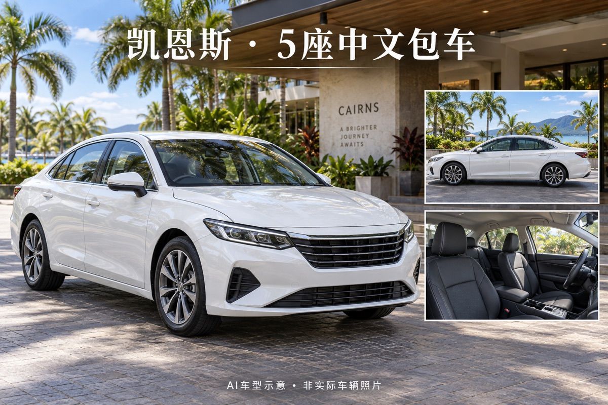 凱恩斯5座中文司機包車｜最多4人｜10小時私享行程