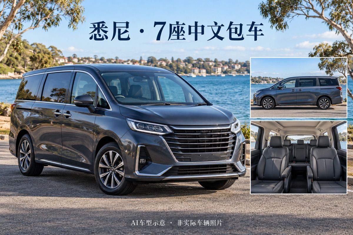悉尼7座中文司機包車｜最多6人｜10小時一日行程