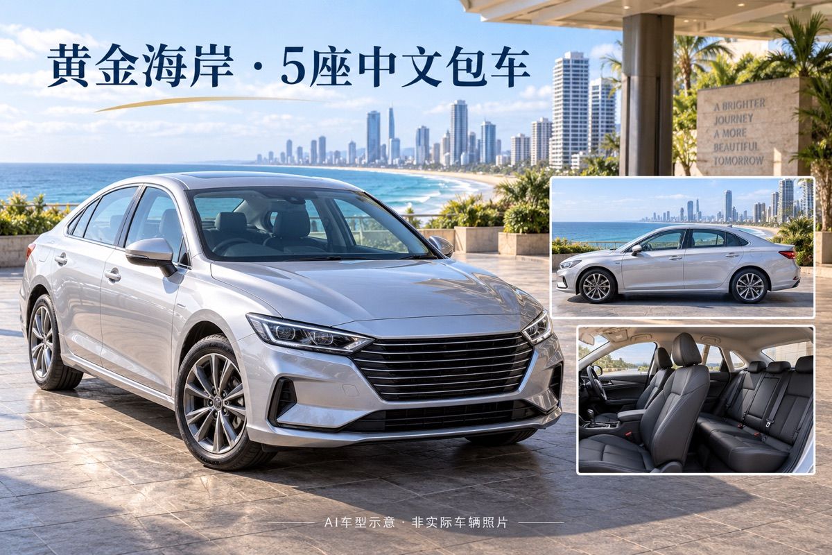 黃金海岸5座中文司機包車｜最多3人｜10小時私人行程