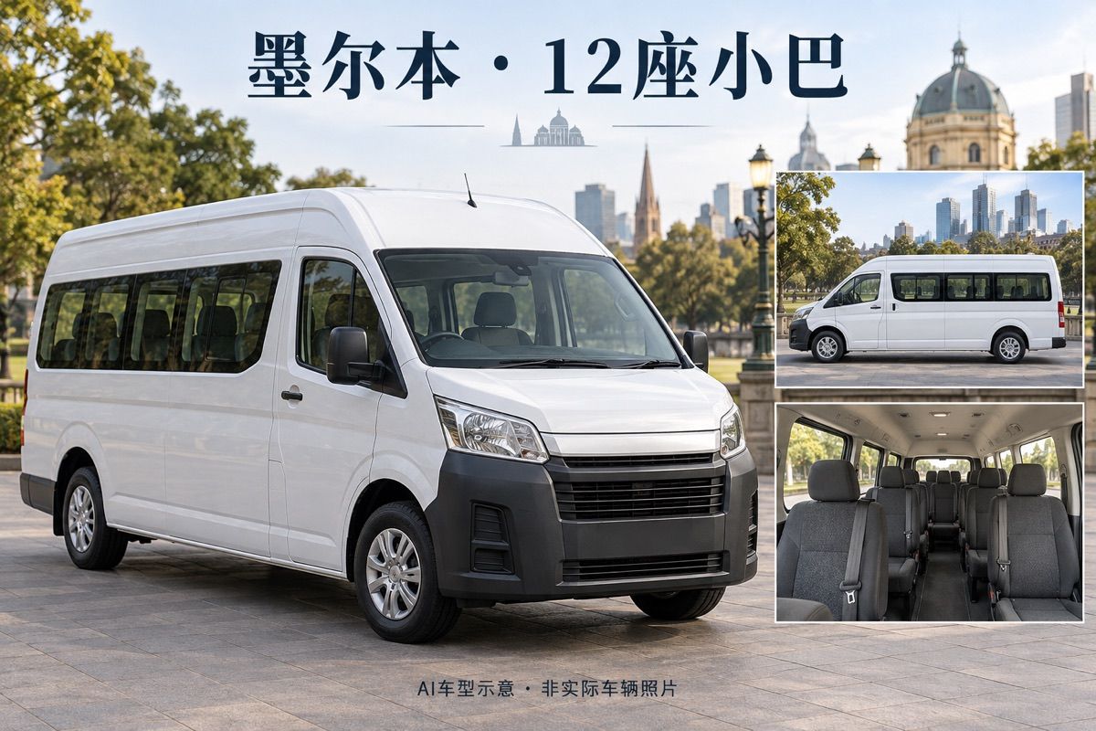 墨爾本12座中文司機包車｜最多10人｜10小時200公里